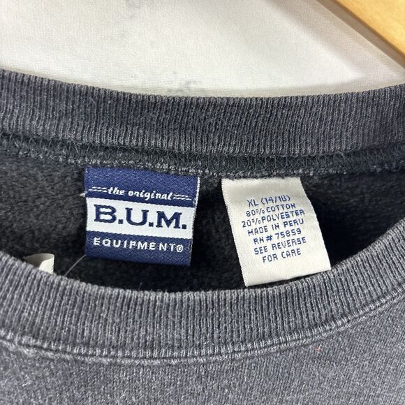 VTG B.U.M. Equipment Sweatshirt Youth XL BUM 90s Crew Neck Pullover Logo 1990s - Picture 6 of 16
